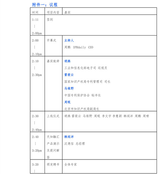 首款知識產權專家服務網絡平臺“天知融匯”上線倒計時（附嘉賓名單）