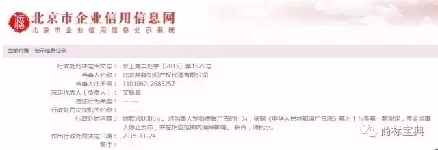 【315特刊】自稱“國家商標局重點合作單位”，這家代理公司被罰了20萬