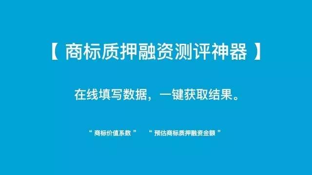 小小「商標質押融資測評神器」 再掀「企業商標質押融資」新浪潮！