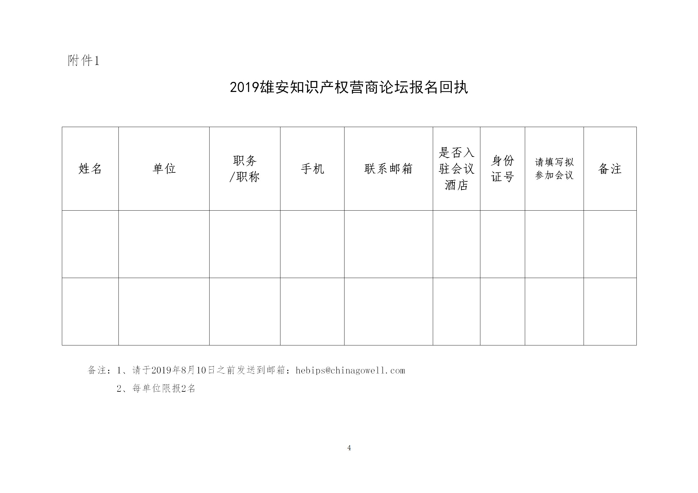 倒計時！“2019雄安知識產權營商論壇”8月底即將舉辦