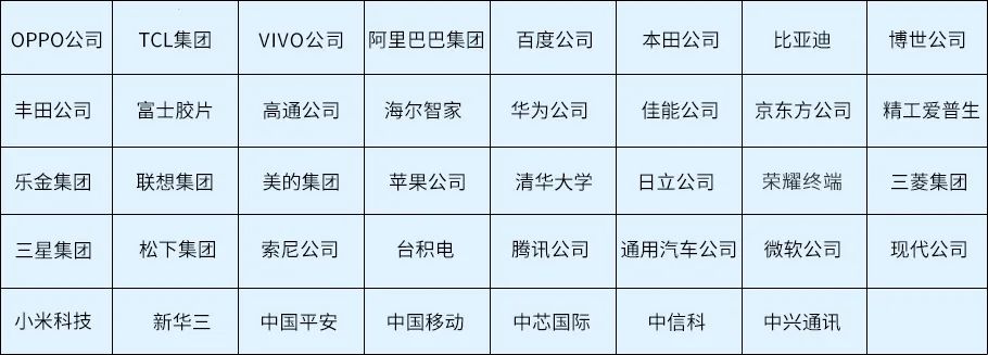 2024年度中國有效發明專利權利人排行榜（TOP100）